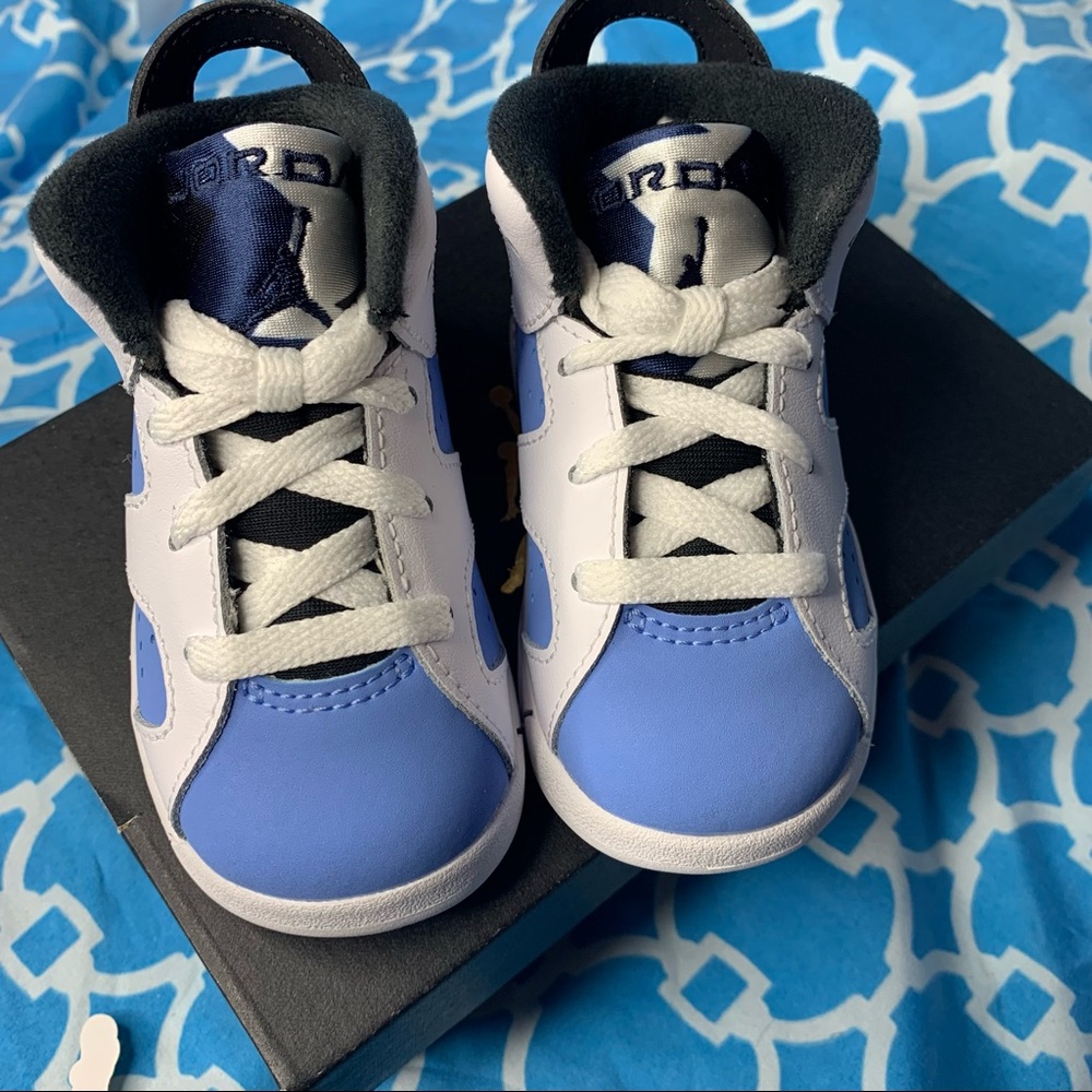 Nike air jordan 6 Unc Size 5c TD retro og Carolina blue white rare toddler shoes - Picture 2 of 5